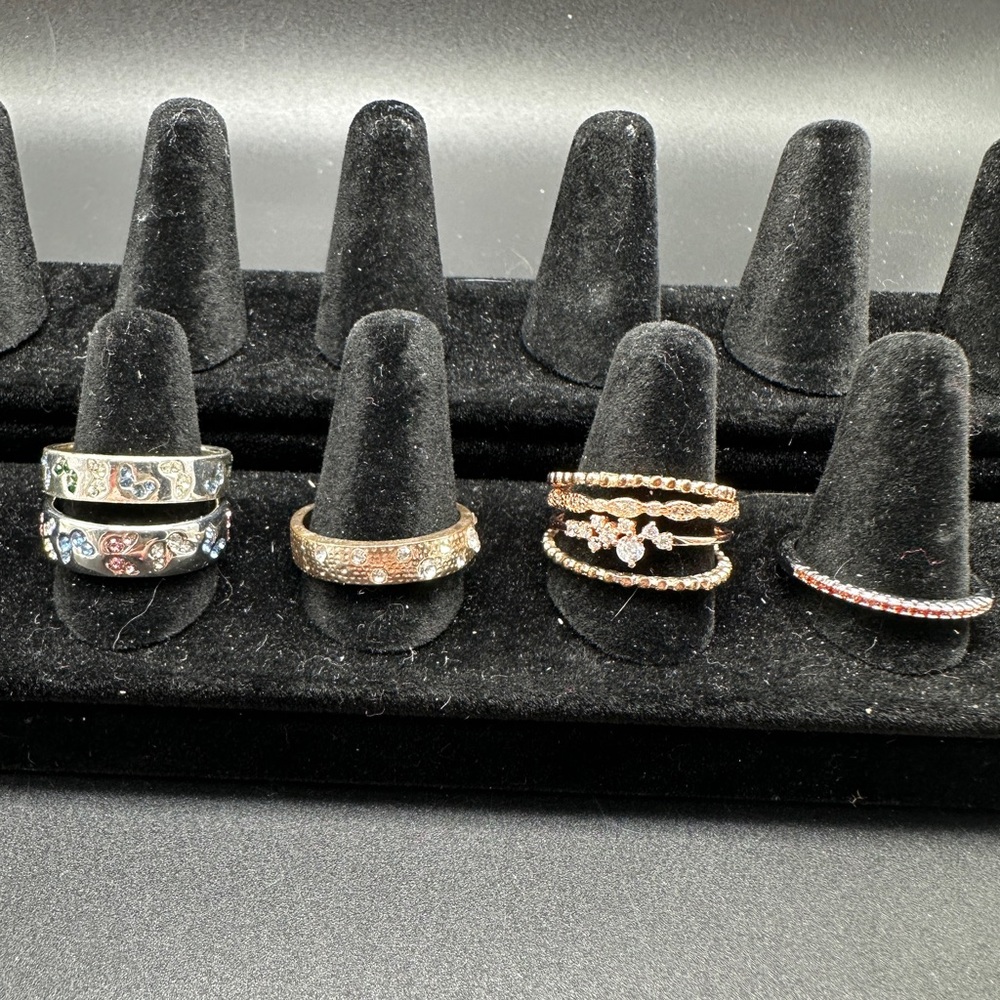 Elegant Gold and Silver Women's Size 10 Ring Set